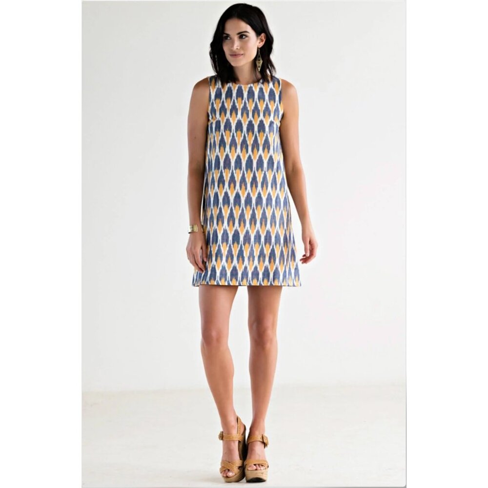 Mata Traders Ikat Polo Dress Peach | Size XS